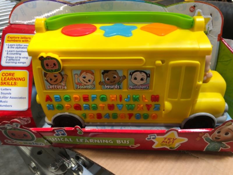 Photo 2 of CoComelon Musical Learning Bus, Number and Letter Recognition, Phonetics, Yellow School Bus Toy Plays ABCs and Wheels on the Bus, by Just Play