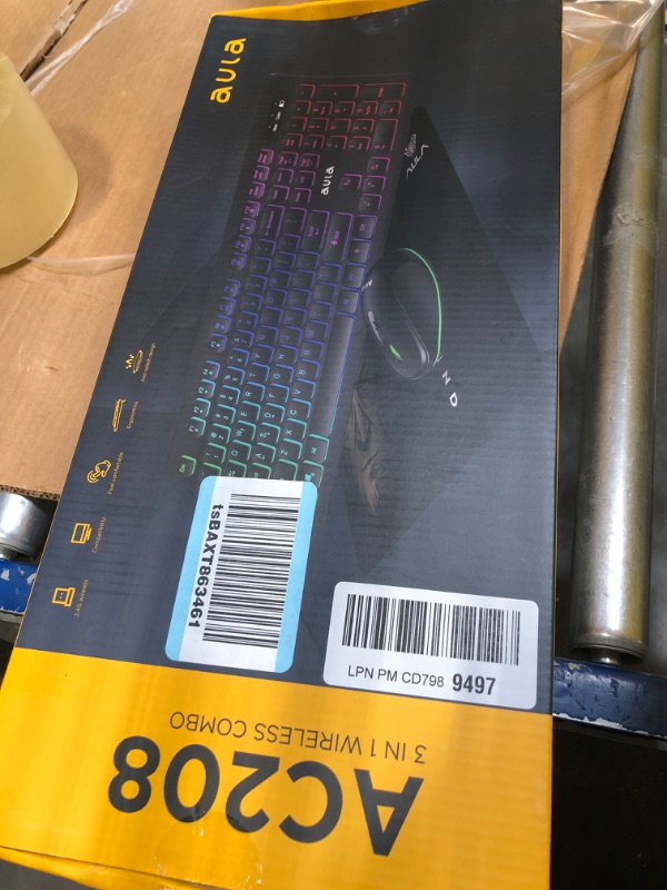 Photo 2 of **No Mouse**
*** NOT FUNCTIONAL*****AULA Wireless Keyboard and Mouse Combo, RGB Backlit, Rechargeable & 2.4GHz Quiet Wireless Gaming Keyboard Mouse, Full-Size Ergonomic Keyboard Mouse & Mousepad Combo for PC, Windows and Mac