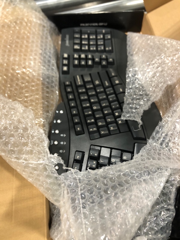 Photo 3 of Perixx Periboard-612 Wireless Ergonomic Split Keyboard with Dual Mode 2.4G and Bluetooth Feature, Compatible with Windows 10 and Mac OS X System, Black, US English Layout, (11354) Wireless Black Keyboard