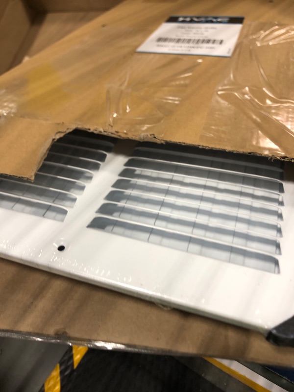 Photo 3 of 16" X 10" 2-Way-Vertical AIR Supply Grille - Vent Cover & Diffuser - Flat Stamped Face - White [Outer Dimensions: 17.75"w X 11.75"h] 16 x 10 - 2 Way White