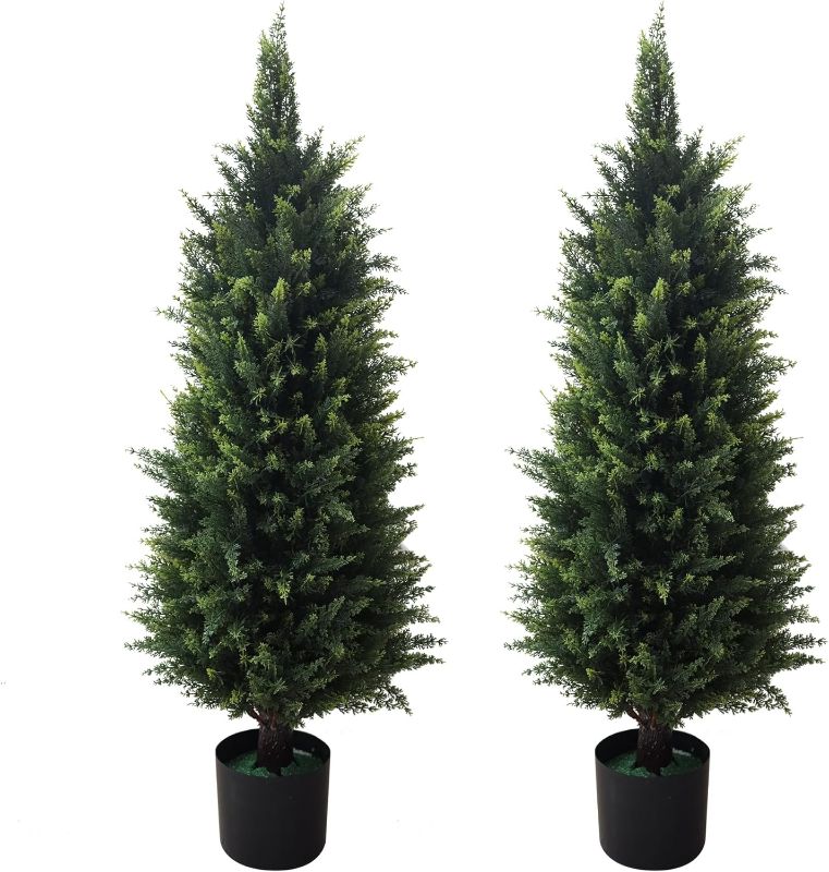 Photo 1 of AUMMOOH Artificial Cedar Topiary Tree Branchs 3 Pieces (3, 22) 3 22.0 Centimeters