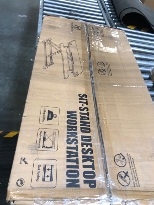 Photo 1 of TechOrbits Computer Desk Converter-37-inch Height Adjustable, MDF Wood, Sit-to-Stand Riser-White, 37" White 37 Inch