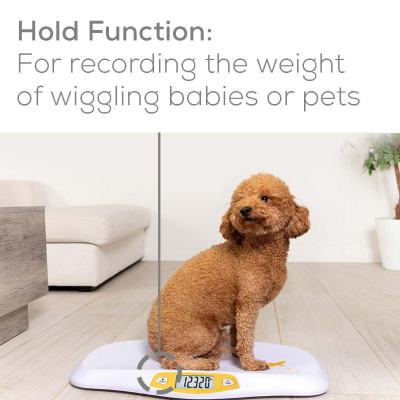 Photo 3 of **batteries included** Beurer BY80 Digital Baby Scale, Infant Scale for Weighing in Pounds, Ounces, or Kilograms up to 44 lbs with Hold Function, Pet Scale for Cats and Dogs