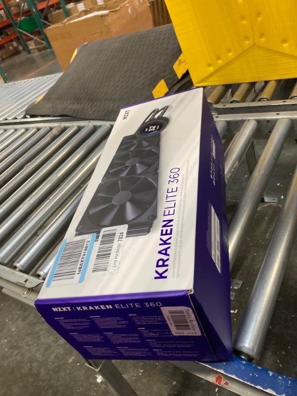 Photo 1 of NZXT Kraken Elite 360 - RL-KN36E-B1 - 360mm AIO CPU Liquid Cooler - Customizable 2.36" LCD Display for Images, Performance Metrics and More - High-Performance Pump - 3 x F120P Fans - Black Kraken Elite 360mm Radiator Black