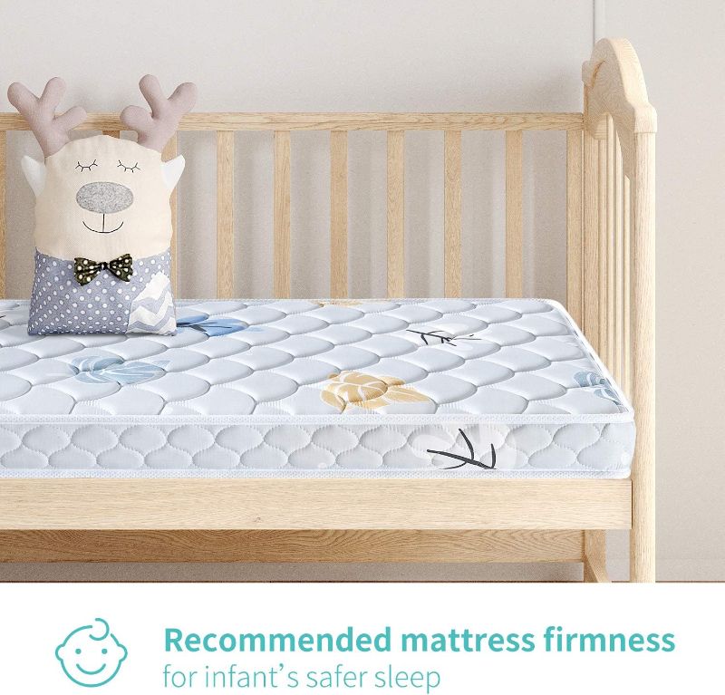 Photo 1 of Bubble bear Premium Foam Hypoallergenic Infant Crib Mattress 52 x 27.6 x 5, Toddler Mattress, Ideal Mattress Firmness, Featuring Soft, Sturdy and Beautifully Designed?Toddler Bed Mattress…WITH different colored cars decoration **check picture**