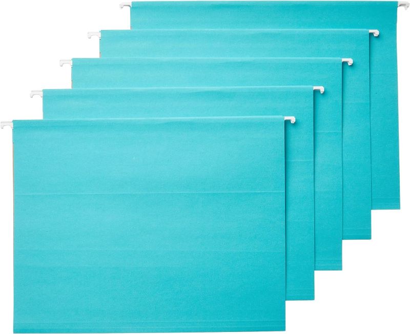 Photo 1 of Amazon Basics Hanging File Folders, Letter Size, comes in a variety of colors- this pack is Blue