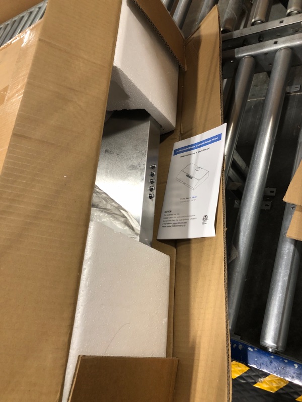 Photo 1 of ****USED//MISSING PIECES//SOLD AS PARTS****  Ductless Range Hood 30 inch Under Cabinet, 600cfm Slim Kitchen Stove Vent Hood with LED Lights, 3 Speed Exhaust Fan, Reusable Filters, Stainless Steel Campanas para Cocina with Charcoal Filter