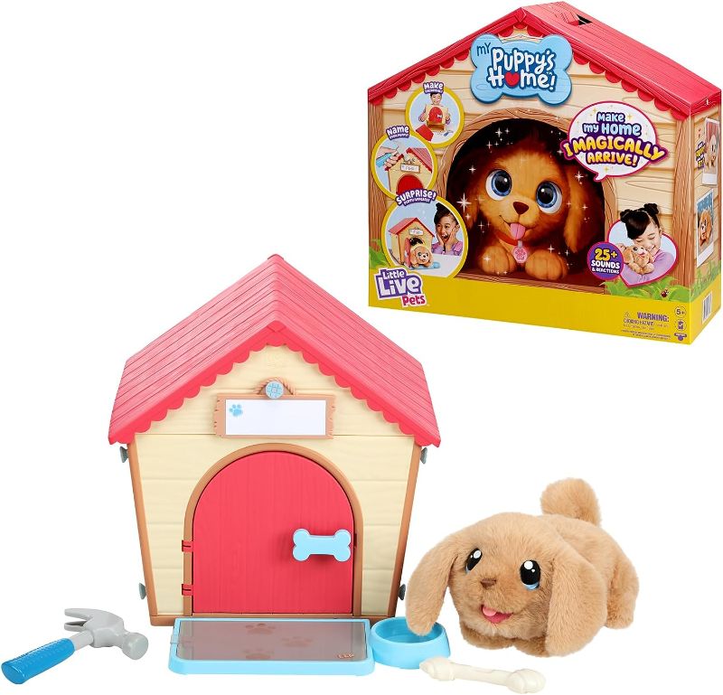 Photo 1 of Little Live Pets My Puppy Interactive Plush Toy & Kennel. 25+ Sounds & Reactions. Name Your Puppy and Surprise! It Appears! Gifts for Kids Ages 5+