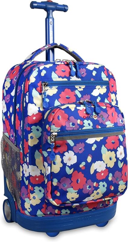 Photo 1 of J World New York Sundance Rolling Backpack Girl Boy Roller Bookbag, Petals, 20 X 13 X 9 (H X W X D)