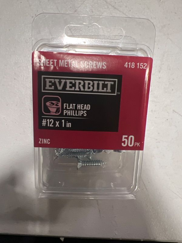 Photo 1 of  EVERBILT SHEET METALSCREWS FLAT HEAD  #12 x 1 in 100 pk 