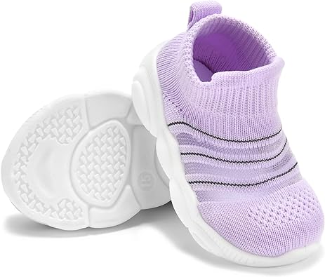 Photo 1 of Baby Shoes for Boys Girls - Infant Toddler First Walkers Non-Skid Slipper Shoes with Rubber Sole Sneaker