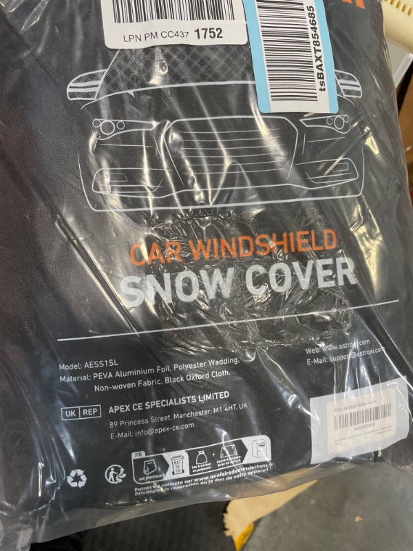 Photo 2 of AstroAI Windshield Cover for Ice and Snow, Car Windshield Snow Cover 4-Layer Protection for Snow, Ice, UV, Frost Wiper & Mirror Protector, Windproof Sunshade Cover for Cars, Compact SUVs Silver