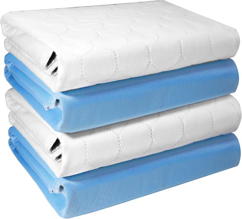 Photo 1 of Conkote Heavy Absorbency Bed Pads, 34"X36" (4 Pack), Washable and Reusable Incontinence Underpads, Waterproof Sheet and Mattress Protectors
