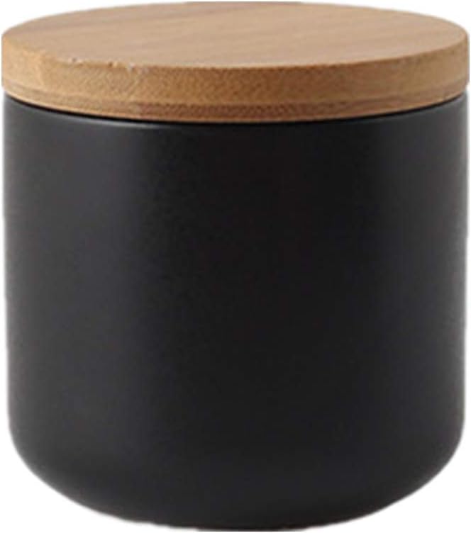 Photo 1 of 260ml/9 oz Air Tight Jars Ceramic Storage Containers with Airtight Seal Bamboo Lids Kitchen Canisters for Tea Sugar Coffee Spice Seasoning And More
