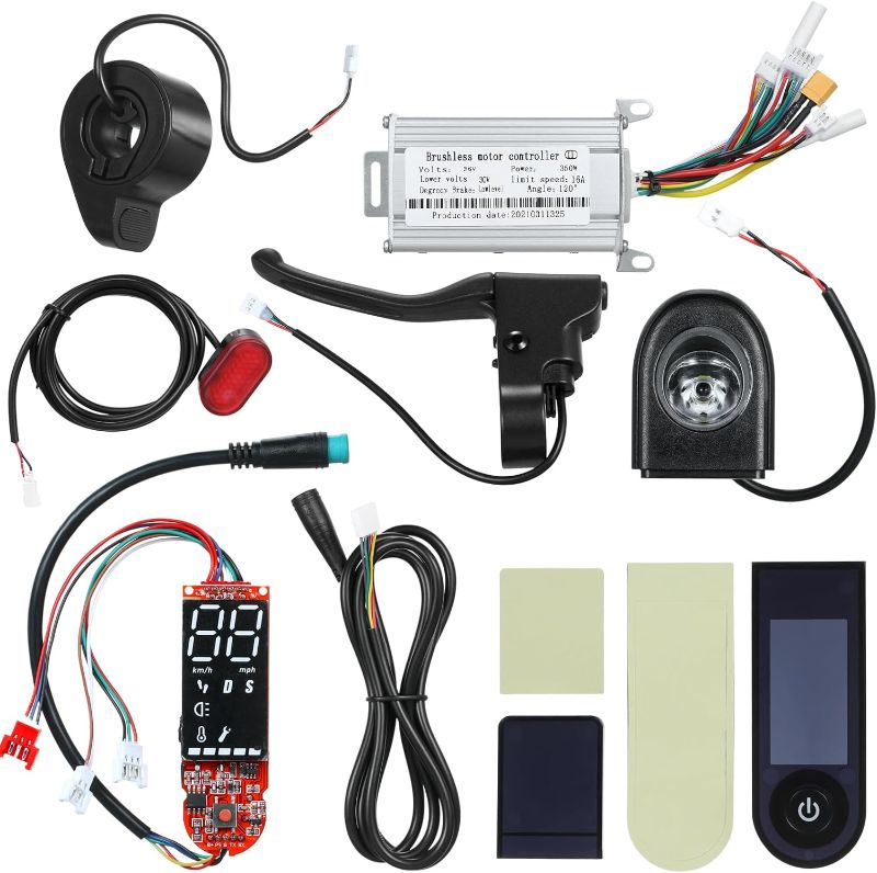 Photo 1 of Brushless Motor Controller Electric Scooter 30V 350W Brushless Motor Controller Set with Digital Display Headlight Taillight Electric Scooter Accessory Replacement
