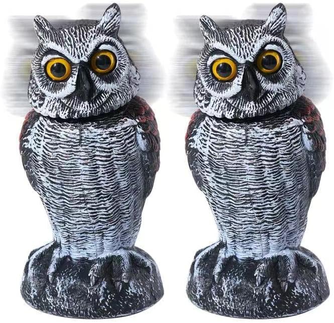 Photo 1 of Fake Owl Sculpture Latest 2pc, Revolving Head Plastic Owl for Outdoor Garden.
