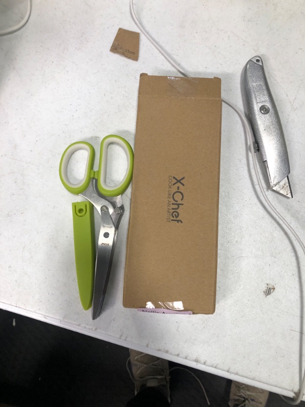 Photo 1 of 2023 Updated Herb Scissors Set - Herb Scissors With 5 Blades and Cover, Cool Kitchen Gadgets for Cutting Shredded Lettuce, Cilantro Fresh, Green Onion Fresh and etc. Also Can Used for Cutting Paper.

