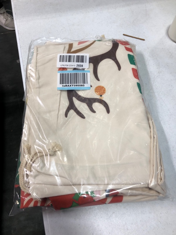 Photo 2 of 4 Pcs Xmas Gift Bag Christmas Cotton Santa Bag Fabric Merry Christmas Drawstring Sacks Xmas Canvas Treat Bags Christmas Holiday Santa Cloth Bag for Holiday Party Supplies, 28 x 21 Inch (Unicorn)