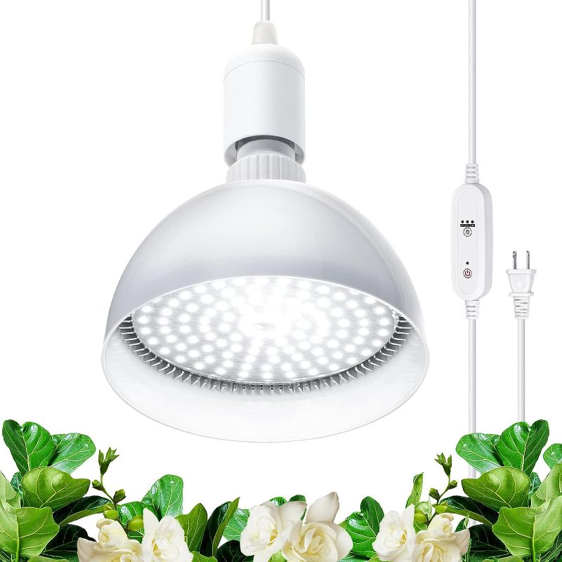 Photo 1 of Barrina LED Grow Light Bulb with Timing and Hanging System, 25W Full Spectrum, 4H/9H/14H Timer, Hanging Grow Lights for Indoor Plants with 16.4FT Power Cord, Plug in Pendant Light for Plants
