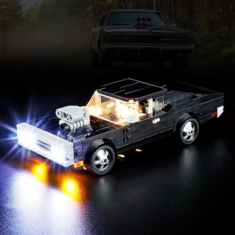 Photo 1 of Light Kit for Lego-76912 Fast&Furious 1970-Dodge-Charger-RT - Compatible with Speed Champions Muscle Car Model, Suitable for Toy Building Set, Ideal for Adults, Lego Set Not Included