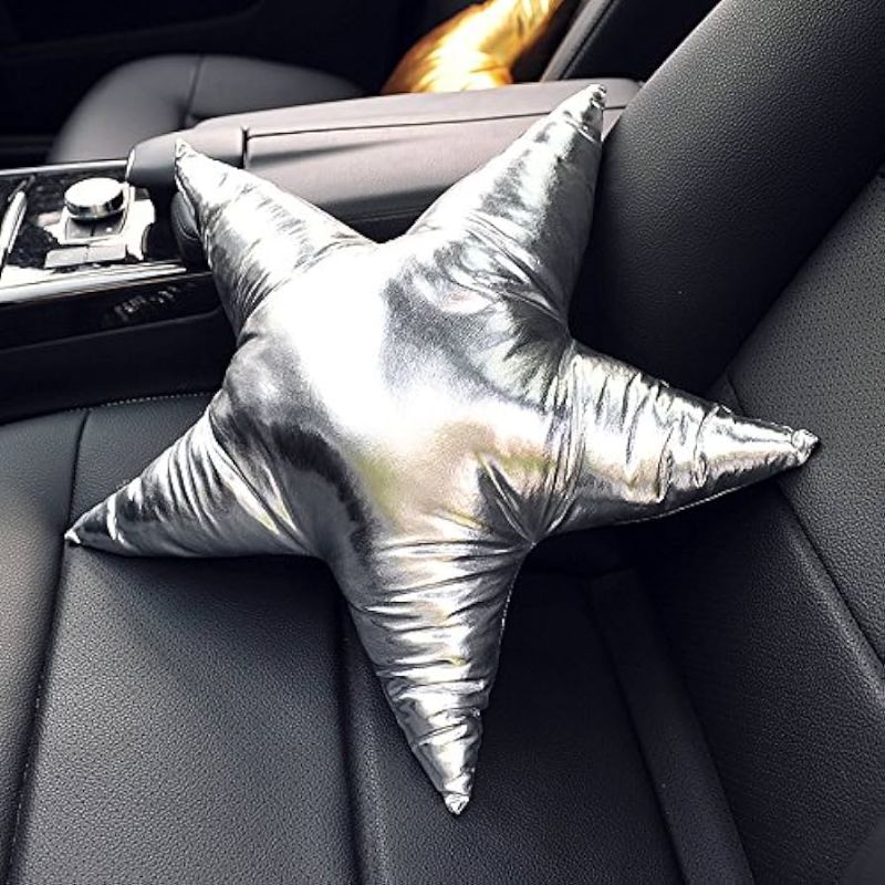 Photo 1 of A.B Crew Shiny Cute Car Waist Cushion Back Support Cushion Home Sofa Decor(Silver Star)