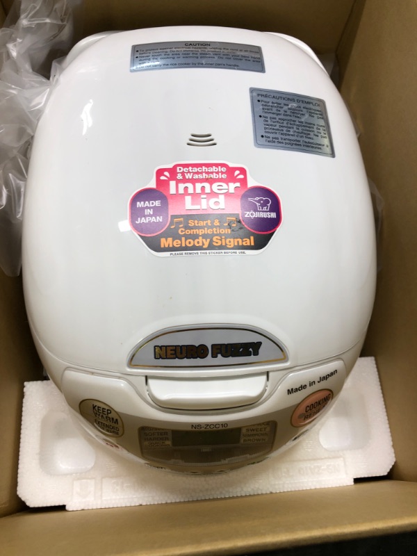Photo 3 of Zojirushi, Made in Japan Neuro Fuzzy Rice Cooker, 5.5-Cup, Premium White
