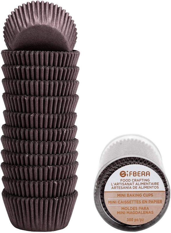 Photo 1 of Gifbera Swedish Paper Muffin Baking Cups Brown Mini Cupcake Liners 300-Count, Coffee Color