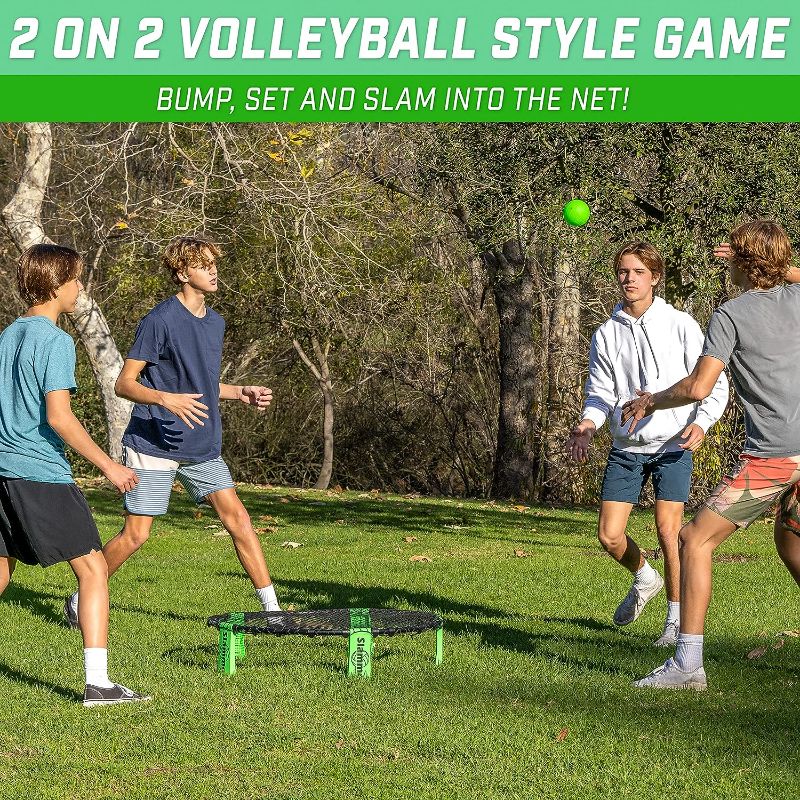 Photo 2 of GoSports Slammo Game Set (Includes 3 Balls, Carrying Case and Rules) - Outdoor Lawn, Beach & Tailgating Roundnet Game for Kids, Teens & Adults
