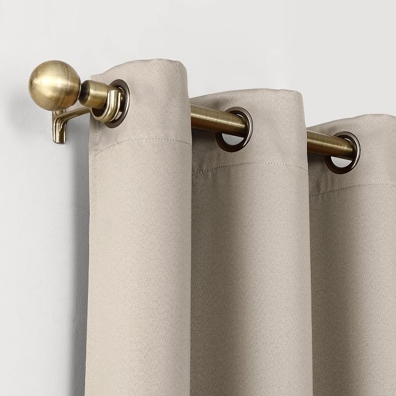 Photo 1 of 2 pack 90"x52" beige curtains 