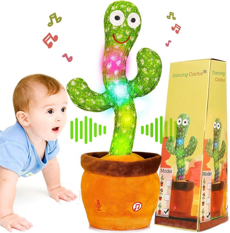 Photo 1 of Baby Dancing Cactus for Baby Toys Boys Girls, Dancing Cactus Mimicking Toy Talking Cactus Toy 6 to 12 Month Old Baby Toys, Talking Imitation Toys Glowing Musical Toys Children's Educational Toys