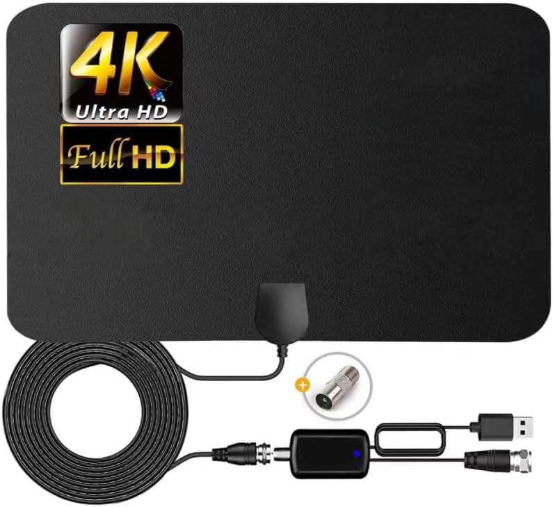 Photo 1 of 2024 Amplified HD Digital TV Antenna 400+ Miles Long Range Indoor Outdoor - Support 4K 8K 1080p Fire TV Stick & All TV's - Smart Switch Amplifier Signal Booster - 16.5ft HDTV Cable/AC Adapters