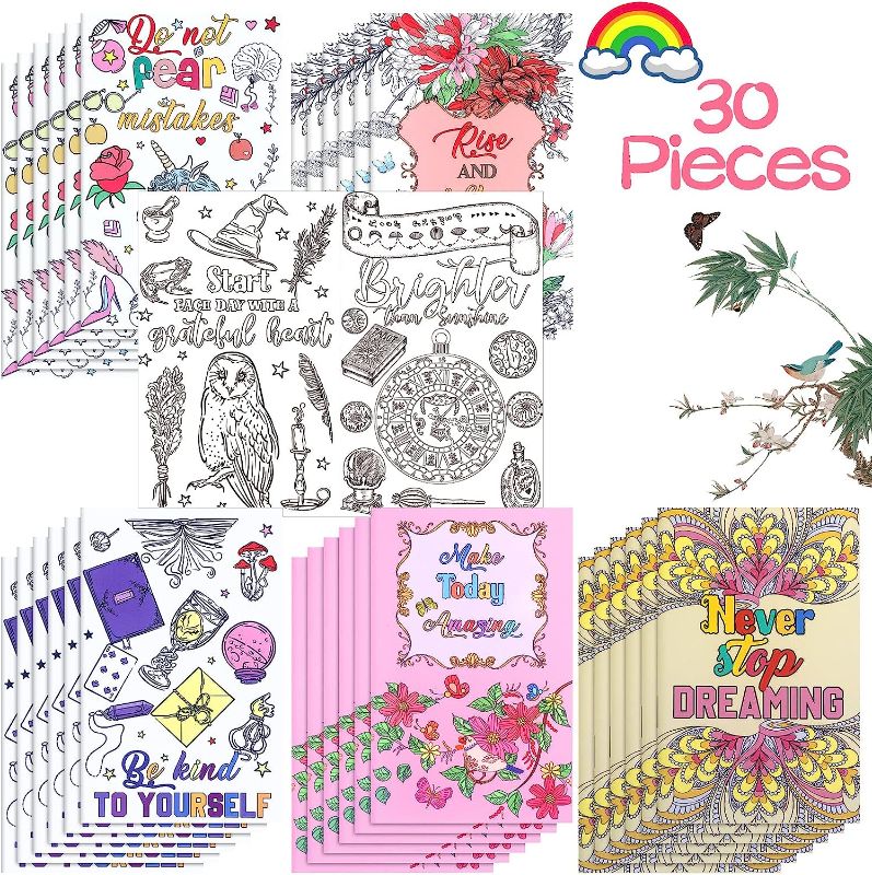 Photo 1 of 30 Pcs Inspirational Coloring Book Bulk Motivational Coloring Books for Kids Adult Mandala Coloring Books Stress Relieving Back to School Gifts