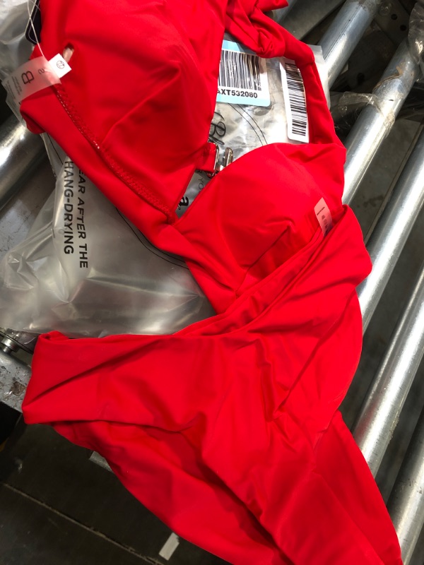 Photo 1 of Blooming Jelly Women's High Cut Bikini Sets Ribbed V-Wire Cami Bikini Two Piece Swimsuit Small