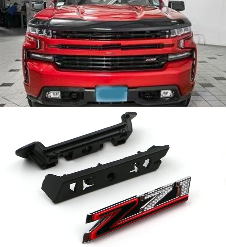 Photo 1 of 1 OEM Grille Z71 Front Emblem 3D Badge Compatible with 2019-2022 Silverado Tahoe Suburban RST 1500 HD 2500 HD 3500HD 84384428 (Chrome Red)