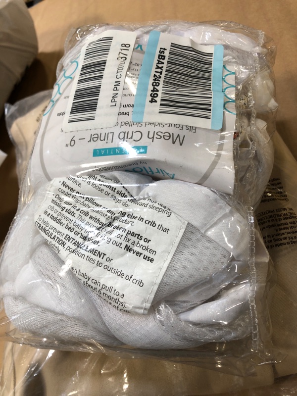 Photo 1 of AirflowBaby Mesh Crib Liner — Essential Collection — White 9” — Fits Full-Size Four-Sided Slatted and Solid Back Cribs White 9"