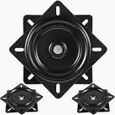 Photo 1 of 2 Pack 6 Inch Heavy Duty Bar Stool Swivel Replacement for Recliner Chair, Square Swivel Mechanism for Furniture, Seat Swivel Base Bar Stool Swivel Mount Plate, Ball Bearing Swivel Boat Seat, Black