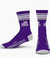 Photo 1 of For Bare Feet Kids' 4 Stripe Deuce Crew NCAA TCU Horned Frogs One Size Team Color