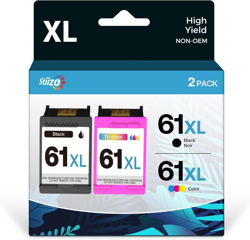 Photo 1 of 61XL 61XL Ink Cartridge Combo Pack for hp Ink 61xl Ink Cartridge for hp 61 Ink compatile for HP DeskJet 1000, 1050, 2510, 2540, 3000, 3050; Envy 4500, 5530; OfficeJet 2620, 4630 Series(1 BK+1C)