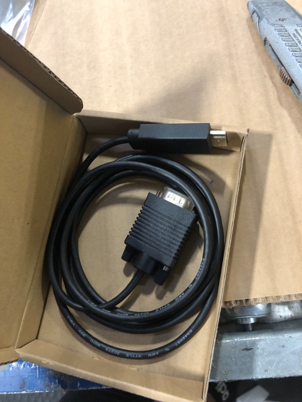 Photo 1 of Amazon Basics Uni-Directional HDMI to VGA Cable, Gold-Plated, 6 Feet, Black