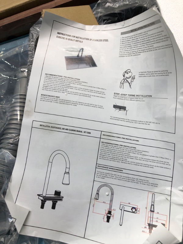 Photo 5 of Dual Waterfall Kitchen Sink,Smart Sink with Knife Holder,Digital Sink with Cup Washer,Farmhouse Sink with Pull-Down Faucet, Nano Sink,304 Stainless Steel Kitchen Sink with Accessories (29.5x18x8.7in)