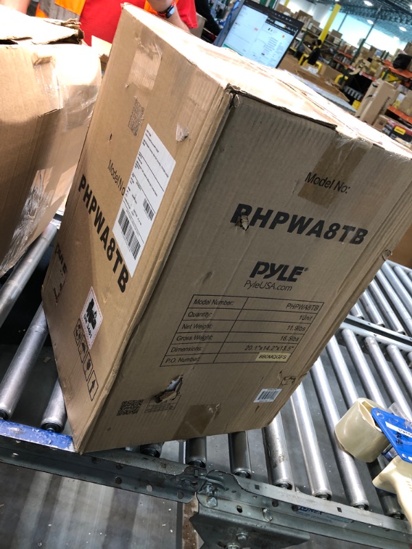 Photo 1 of 8’’ Portable PA Speaker System - Wireless BT Streaming PA & Karaoke Party Audio Speaker, Two Wireless Mic, Wired Microphone, Tablet Stand, Flashing Party Lights, MP3/USB//FM Radio - PHPWA8TB 8 inch Speaker System