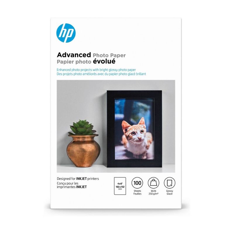 Photo 1 of HP Advanced Inkjet Photo Paper Borderless Glossy (A6) 4x6" - 100 Sheets