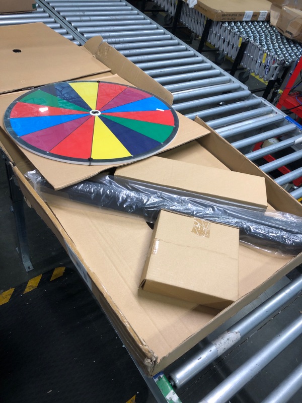 Photo 3 of 24 Inch Dual Use Spinning Prize Wheel 14 Slots Color Tabletop and Floor Roulette Wheel of Fortune, Spin The Wheel with Dry Erase Marker and Eraser Win The Fortune Spinner Game for Carnival Trade Show 24 Inch Adjustable Heavy Duty Prize Wheel