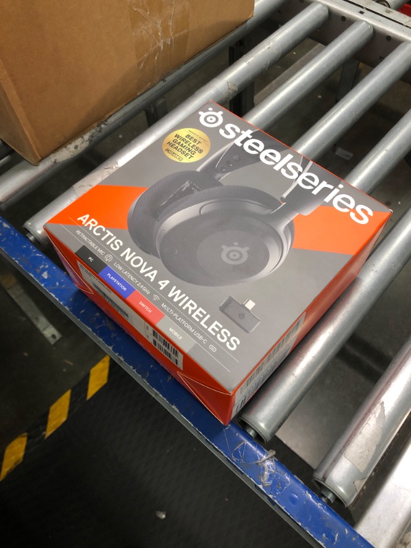 Photo 2 of SteelSeries New Arctis Nova 4 Wireless Multi-Platform Gaming Headset — 360° Spatial Audio— 2.4GHz High-Speed Wireless — 36 Hr Battery — USB-C — ClearCast Gen 2 Mic — PC, Playstation, Switch, Meta Black Nova 4