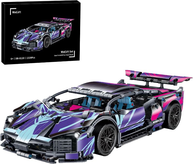 Photo 1 of 1329 Piece Sports Car Building Blocks Toys Boys or Adults Kits, 1:14 Race Car Model Building Set, Adult Collectible Model Cars Set to Build, Easter Gift for Kids Boys Girls Ages 6-12, 8-14