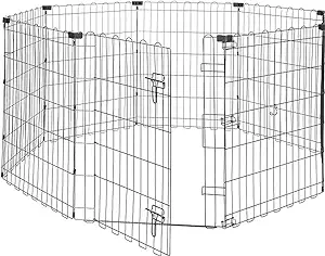 Photo 1 of 48 Inch Large Dog Crate Dog Kennel Cage Metal Wire Crates Pet Cages Double-Door Foldable Kennels with Handle and Plastic Tray Indoor&Outdoor,Black XXL 48.0"L x 30.0"W x 32.0"H