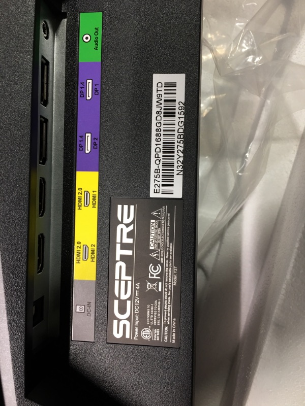 Photo 5 of Sceptre 27-inch IPS 2K Gaming Monitor QHD 2560 x 1440p HDR400 up to 165Hz 1ms AMD FreeSync Premium DisplayPort HDMI 100% sRGB, Build-in Speakers Machine Black (E275B-QPD168) 27" IPS 2K HDR400