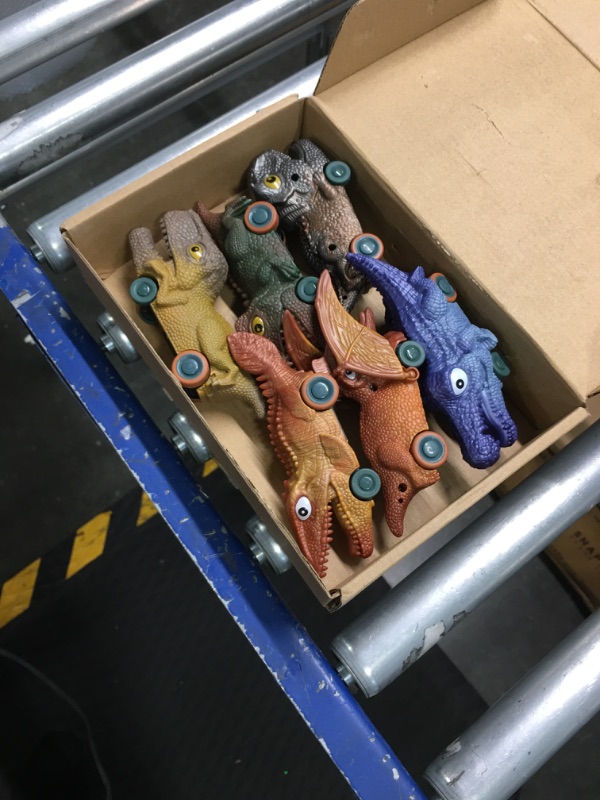 Photo 1 of Amor 6PCS Dinosaur Toy Pull Back Cars, Easter Stocking Stuffer Party Favors Pull Back Dinosaur Toys for 3 4 5 6 7 Year Old Boys Girls