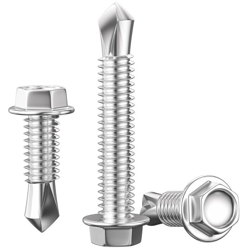 Photo 1 of (300Pcs) #8×3/4" Hex Washer Head Self Drilling Screws, 410 Stainless Steel Metal SheetScrews?TEK Screws, Self Drilling Screws, Self Tapping Screws,Sheet Metal Screws