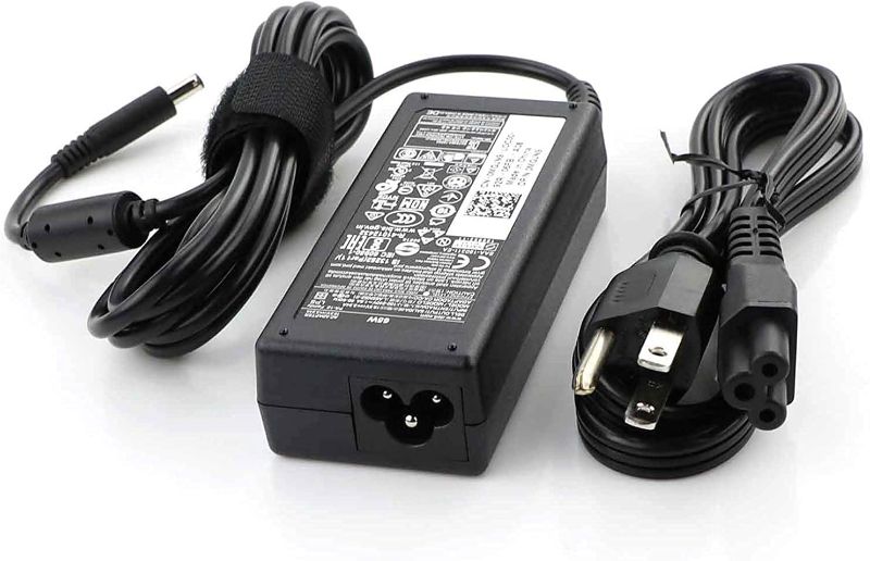 Photo 1 of 65W 45W Charger for Dell Latitude 7212 Rugged Extreme Tablet T03H T03H002 Genuine LA65NS2-01 LA45NM140 19.5V 3.34A 2.31A 4.5mm Tip Power Supply Adapter Cord